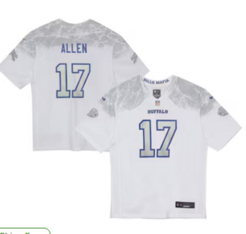 Youth Buffalo Bills #17 Josh Allen Nike White 2025 Rivalries Collection Limited NFL Jersey->youth nfl jersey->Youth Jersey